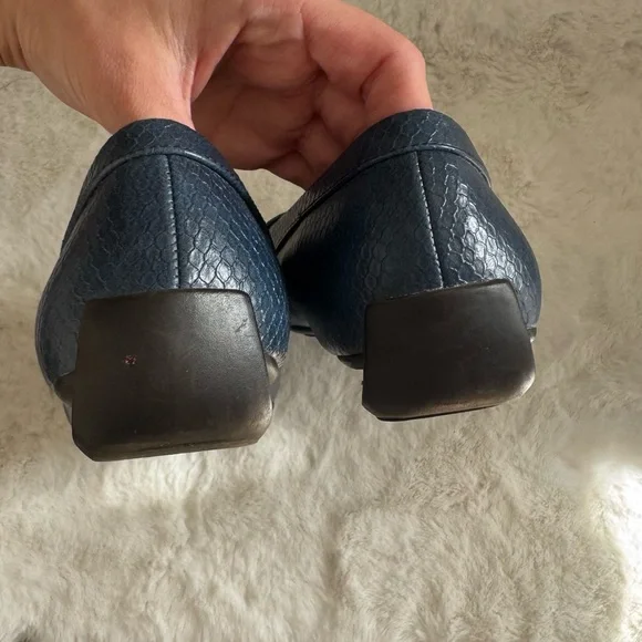 Ralph Lauren Navy Textured Loafers - Picture 5 of 6